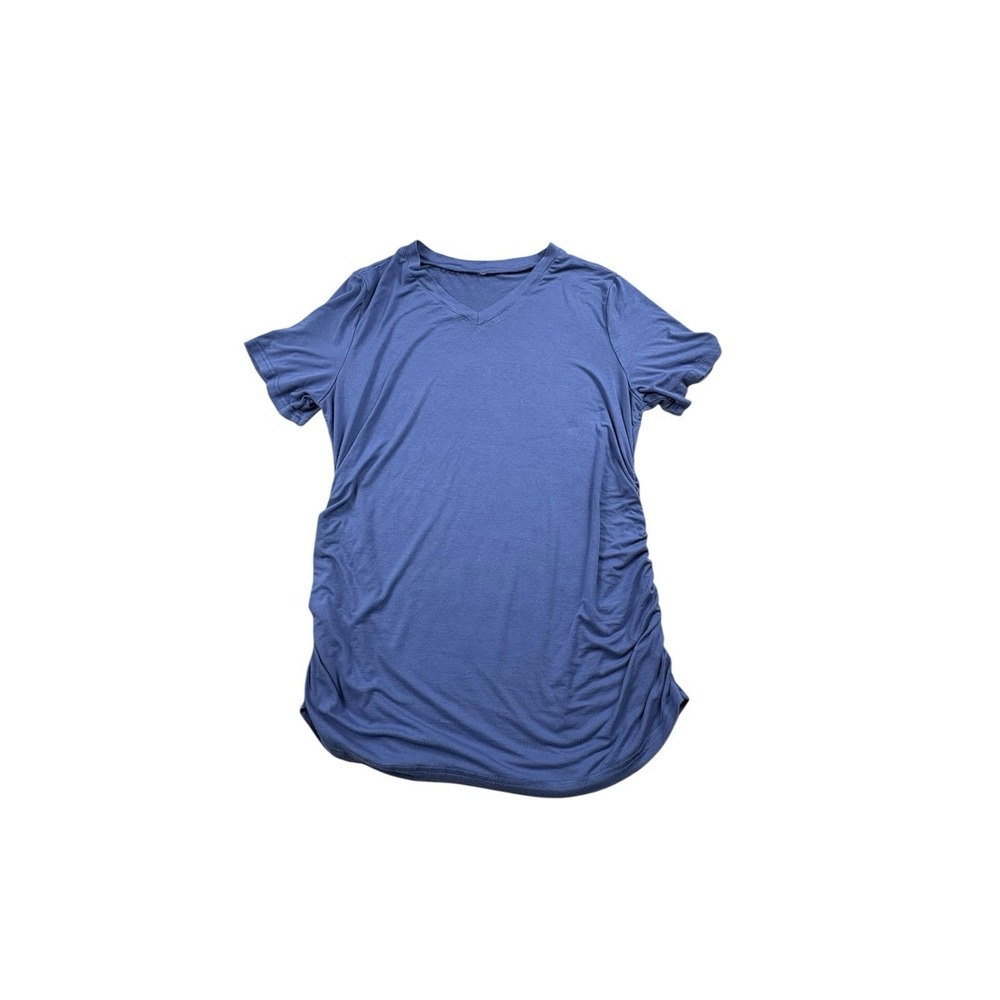 Old Navy Maternity Dark Charcoal Heather V Neck Ruched Side T Shirt Size‎ S